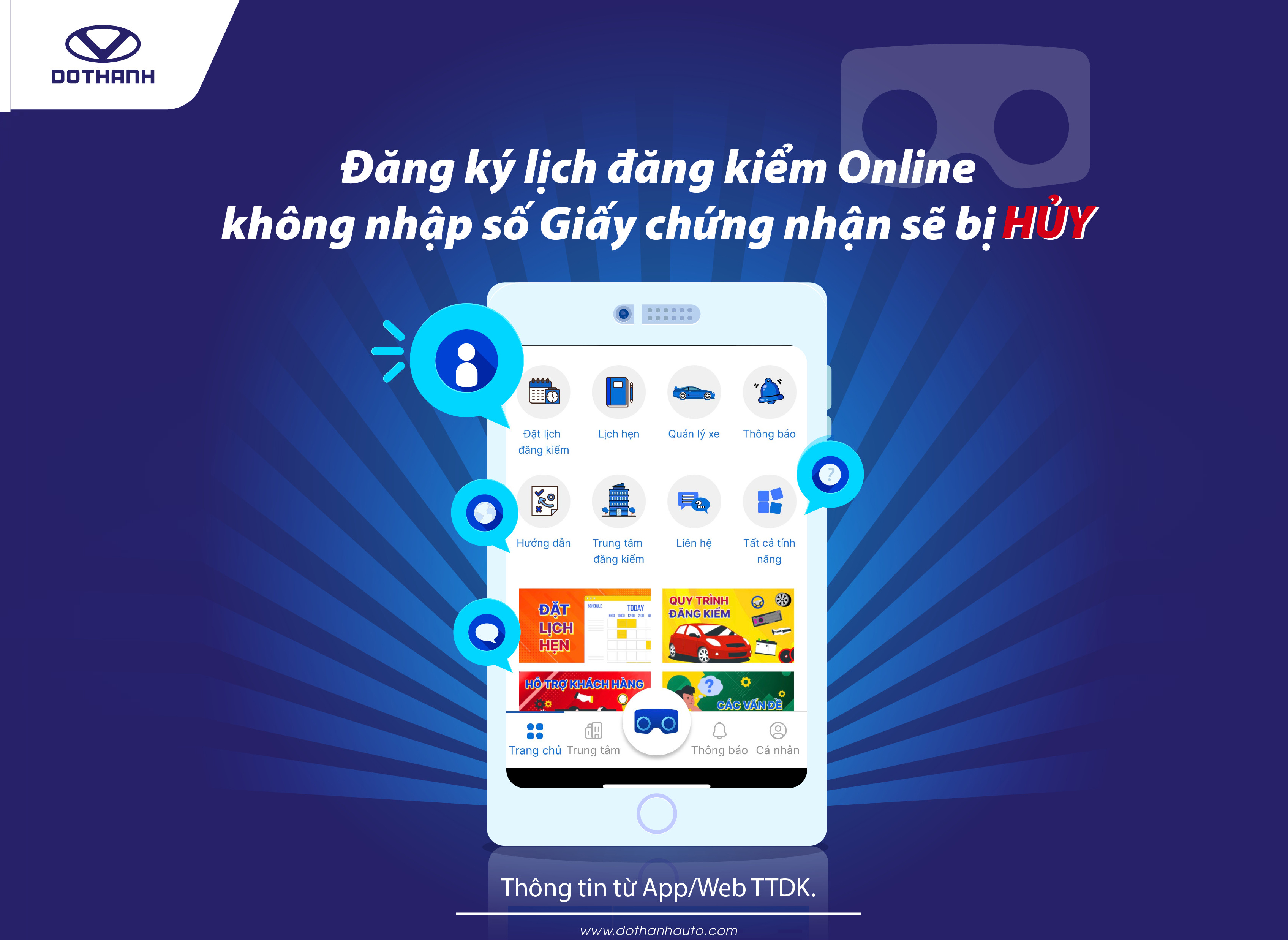 Hủy lịch đăng kiểm trực tuyến nếu không nhập số seri Giấy chứng nhận