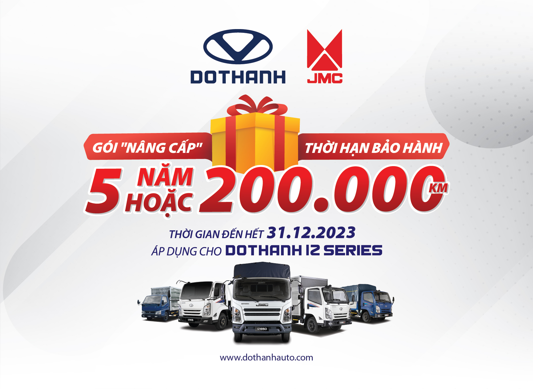 TĂNG THỜI GIAN BẢO HÀNH LÊN 5 NĂM HOẶC 200.000 KM CHO DÒNG XE TẢI DOTHANH IZ
