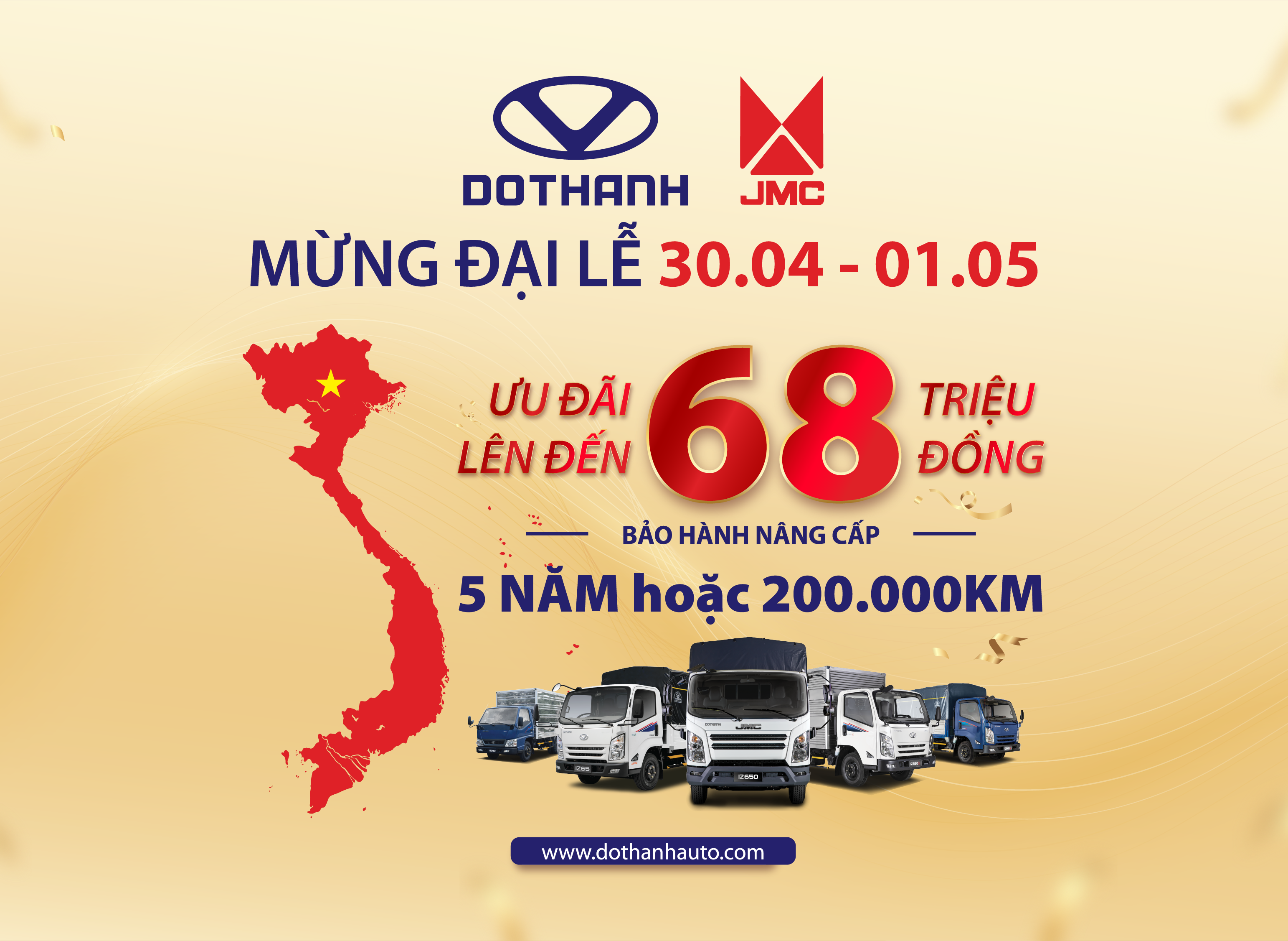 ƯU ĐÃI MỪNG ĐẠI LỄ 30.04 - 01.05 KHI MUA DOTHANH IZ | Lên đến 68 Triệu Đồng