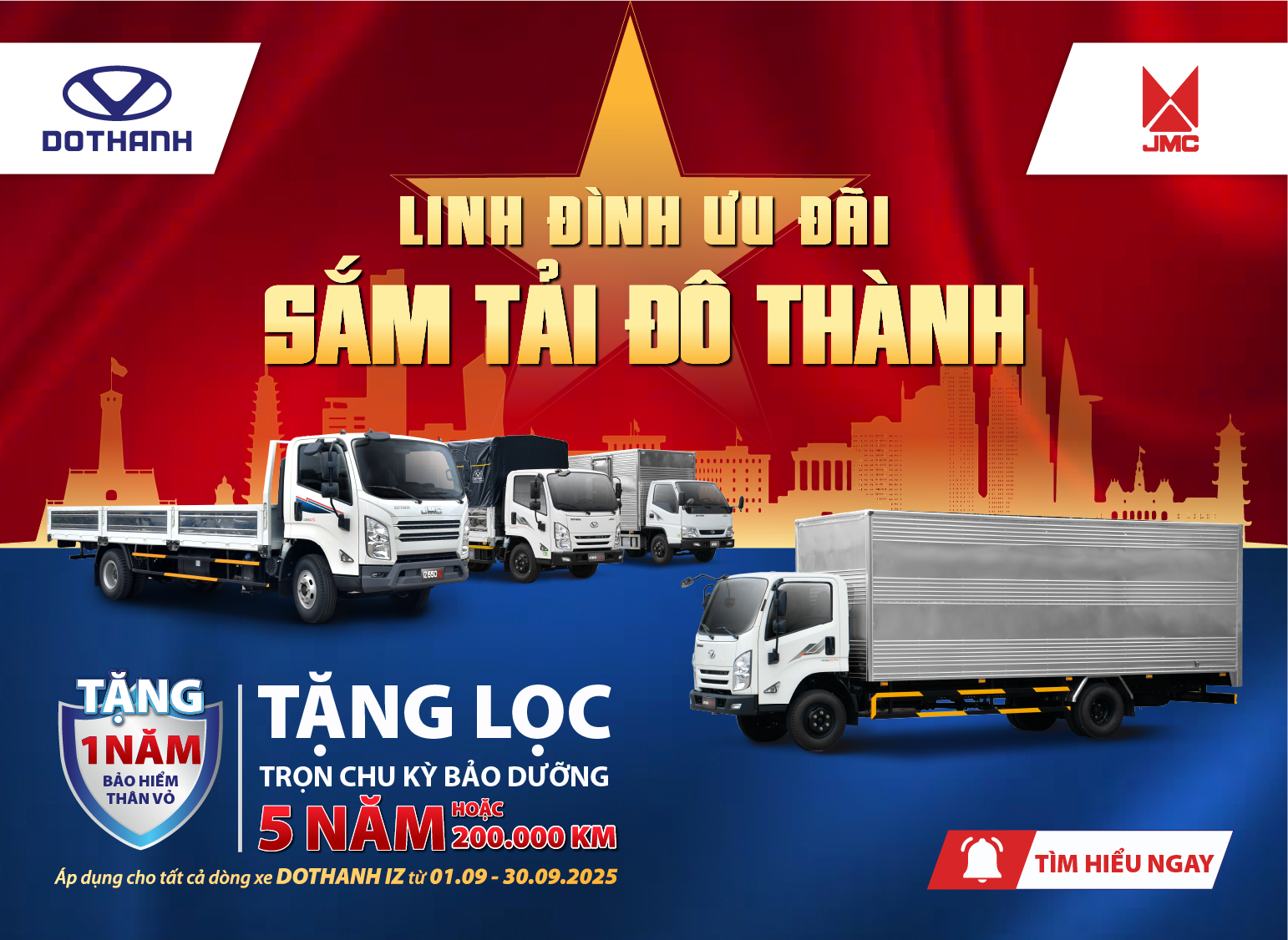 Mua Xe DOTHANH IZ Tặng Bảo Hiểm Thân Vỏ & Lọc Bảo Dưỡng | Khuyến mại tháng 9